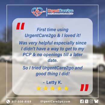 UrgentCare2go - Thank you, Letty! Mobile urgent care at home, work, or hotel--no waiting rooms. Book now: UrgentCare2Go.com #HouseCalls #HealthcareAtHome - Urgent Care Near Me - El Paso, Texas