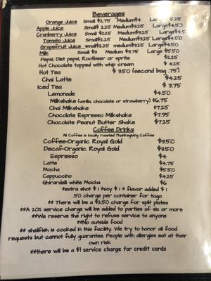 Menu photo 5 Rollerville Cafe Point Arena, CA