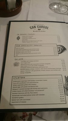 Menu photo 2 Can Cargol Barcelona, B