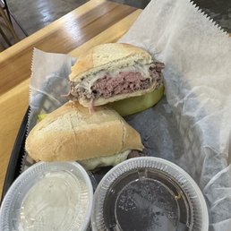 Roast beef sandwich. Could use a bit more spices but still delicious! Roast beef sandwich. Could use a bit more spices but still delicious!