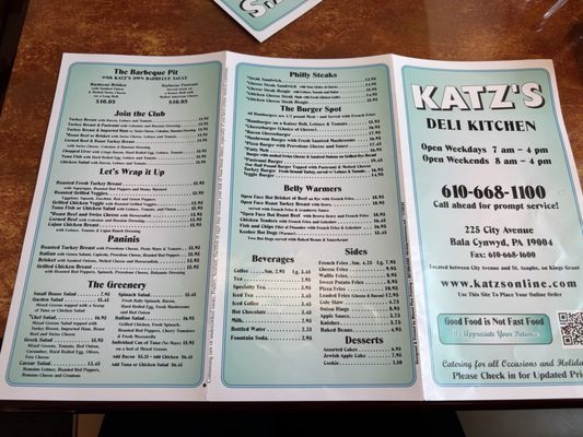 Menu photo 2 Katz's Deli Kitchen Bala Cynwyd, PA