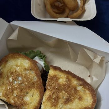 Denny's - Crispy bacon ranch sandwich with onion rings - Breakfast & Brunch Near Me - Chandler, Arizona