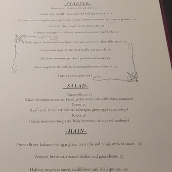 Radici - Dinner menu - Italian Near Me - Bluffton, South Carolina