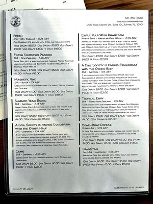 Menu photo 2 Civil Society Brewing Jupiter, FL Menu photo 2 Civil Society Brewing Jupiter, FL