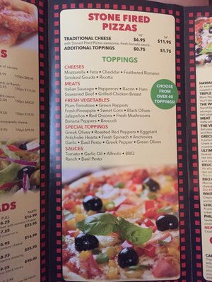 Menu photo 1 Stone Fired Pizza Edgewood, FL