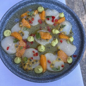 Nella Kitchen & Bar - This scallop appetizer was bomb.com. The papaya seeds put it over the edge for me - American Near Me - Los Olivos, California Nella Kitchen & Bar - This scallop appetizer was bomb.com. The papaya seeds put it over the edge for me - American Near Me - Los Olivos, California