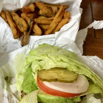 Old Time Drive In - Lettuce wrapped avocado burger & zucchini fries - Burgers Near Me - Sun Valley, California
