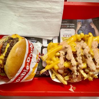 In-N-Out Burger - Double-Double Meal Animal Style on burger & fries. - Burgers Near Me - Denton, Texas