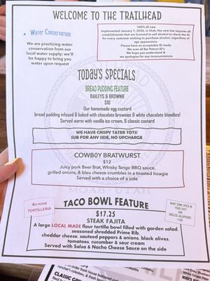 Menu photo 4 Trailhead Public House & Eatery Moab, UT