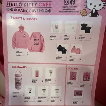 Hello Kitty Cafe - Merch menu - Themed Cafes Near Me - Vancouver, British Columbia