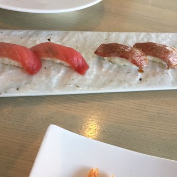 Miku - Red tuna and wagyu beef aburi style - Japanese Near Me - Vancouver, British Columbia
