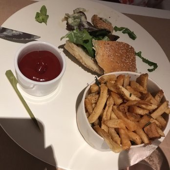 ABC Kitchen - Prefix lunch menu Half eaten portobello sandwich and fries - Breakfast & Brunch Near Me - New York, New York