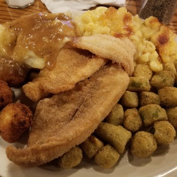 Cracker Barrel Old Country Store - 11 bucks Fish Mac n cheese Mashed potatoes Fried okra Hush puppies I mean this is hearty so be careful lol - American Near Me - Monroe, Michigan Cracker Barrel Old Country Store - 11 bucks Fish Mac n cheese Mashed potatoes Fried okra Hush puppies I mean this is hearty so be careful lol - American Near Me - Monroe, Michigan