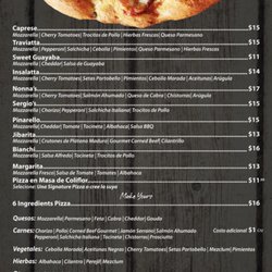 Nonna's Pizza A Leña - Menu