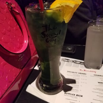 The Second City - Chicago River 20oz souvenir glass $27.  $5 off refills.  2 maximum - Performing Arts Near Me - Chicago, Illinois
