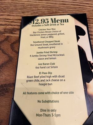 Menu photo 1 Cattle Baron El Paso, TX