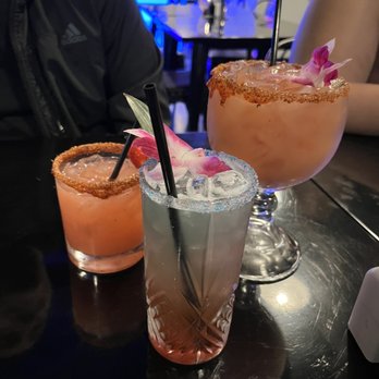 Juicyladas Cantina - Strawberry margarita (left; $3 for Sept monthly special), drunk mermaid (middle), and guava margarita (right) - Mexican Near Me - Fullerton, California Juicyladas Cantina - Strawberry margarita (left; $3 for Sept monthly special), drunk mermaid (middle), and guava margarita (right) - Mexican Near Me - Fullerton, California
