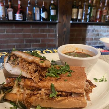 El Que - a plate with a sandwich and a bowl of soup - Lounges Near Me - Spokane, Washington El Que - a plate with a sandwich and a bowl of soup - Lounges Near Me - Spokane, Washington