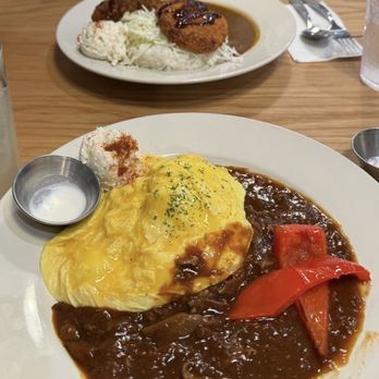 Curry Hyuga - Top: double menchi curry Bottom: beef hyashi om-rice - Japanese Curry Near Me - Cupertino, California