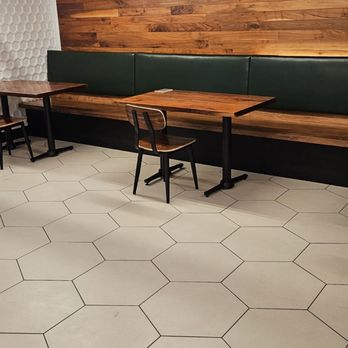 Green Beans Coffee - Interior. Limited seating. Tables needed to be cleaned - Coffee & Tea Near Me - San Francisco, California