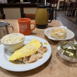 Seafood Omelette With Bay Shrimp & Homemade Biscuit