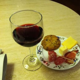 Complimentary wine and snacks