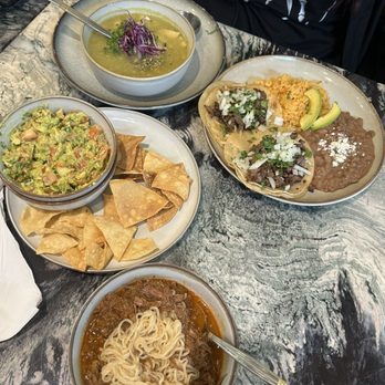 Andrade’s Cafe By The Bay - Carne asada tacos, green chicken Pozole and Birria ramen - Mexican Near Me - Long Beach, California