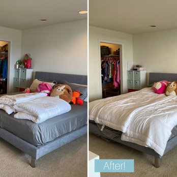Carouba Solutions - Before and after of a bedroom organizing project. - Home Organization Near Me