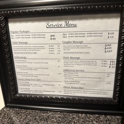 LA Reflexology & Massage - Spa menu