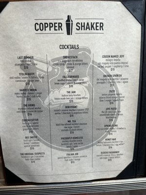 Menu photo 2 Copper Shaker Tampa, FL Menu photo 2 Copper Shaker Tampa, FL