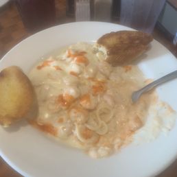 Creamy Shrimp Pasta (hot sauce not included)