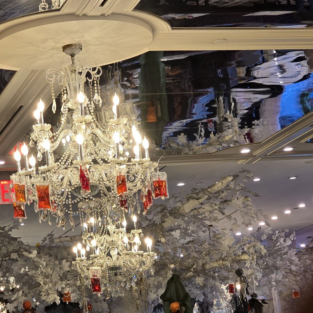 Sugar Factory - Queens - Chandelier with blood IV - Desserts Near Me - Jamaica, New York