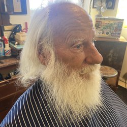 Apple Valley Inn Barber Shop - This man has seen better days .... Before ... and