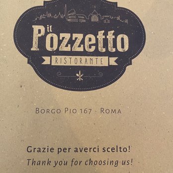 Il Pozzetto - Front of menu - Italian Near Me - Rome, RM