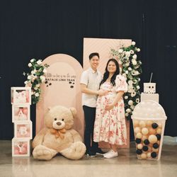 DFW Backdrops - "Pink Diamonds" Backdrop Set + Boba Themed Baby Shower @ The Drawing Board