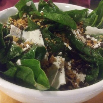 Rooster - Spinach salad with Kalamata crumbles and truffle oil lemon vinaigrette - New American Near Me - Newington, Connecticut Rooster - Spinach salad with Kalamata crumbles and truffle oil lemon vinaigrette - New American Near Me - Newington, Connecticut