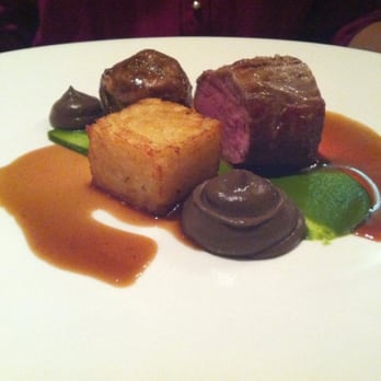 Boucher - Roast fillet of veal, potato rosti, braised veal breast spinach puree & mushroom duxelle - French Near Me - Graceville, QLD