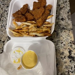 Blue Top Grill - Chicken fingers fries and honey mustard