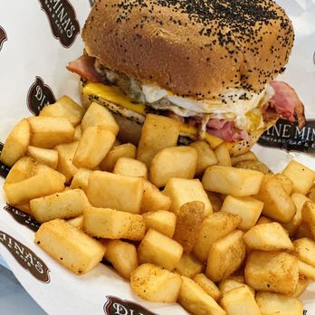 Diane Mina's Backyard Bar & Eats - The L.I.E "Long Island Egg" Sando ... Sliced ham and American cheese on a traditional Kaiser Roll ... House made potatoes - Beer Bar Near Me - Burbank, California