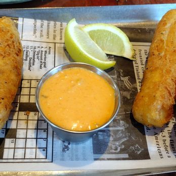 Cork & Barrel Craft Kitchen & Microbrewery - Fish from Fish & Chips Plate - Pubs Near Me - Round Rock, Texas
