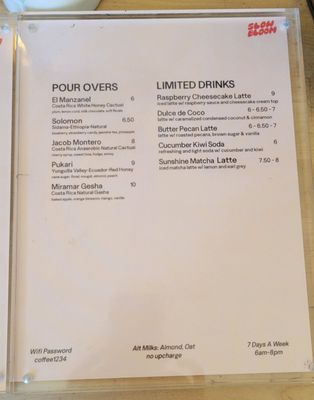 Menu photo 2 Slow Bloom Coffee Redlands, CA Menu photo 2 Slow Bloom Coffee Redlands, CA