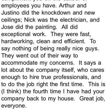 South County Drywall - Thank you Kay for this amazing review via email! - Painters Near Me - Santa Ana, California South County Drywall - Thank you Kay for this amazing review via email! - Painters Near Me - Santa Ana, California