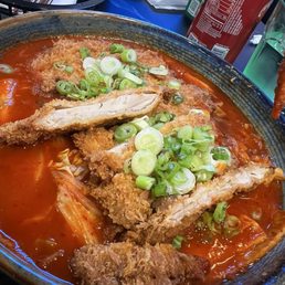 Tteokboki w/ chicken katsu spicy!