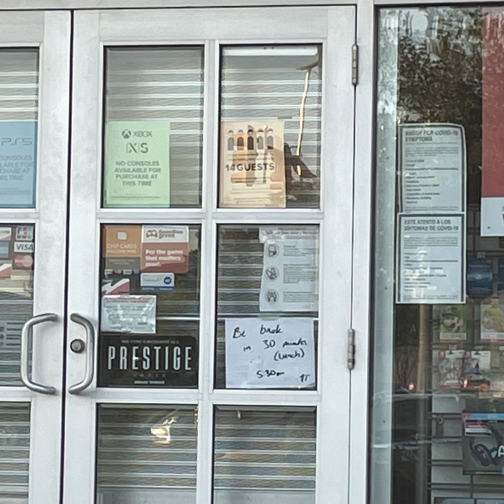 GameStop - Their sign at the door. - Videos & Video Game Rental Near Me - San Antonio, Texas GameStop - Their sign at the door. - Videos & Video Game Rental Near Me - San Antonio, Texas