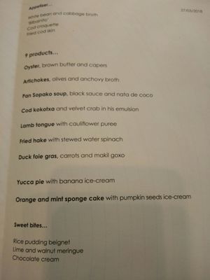 Menu photo 3 Nerua Bilbao, BI