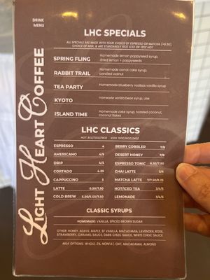Menu photo 1 Light Heart Coffee Scottsdale, AZ
