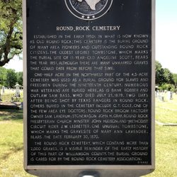Round Rock cemetery - Texas historical sign