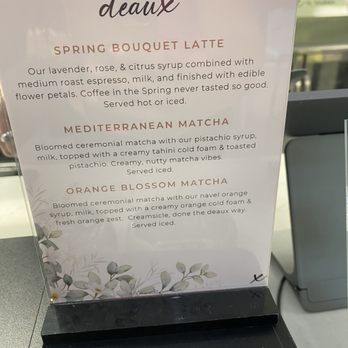 Deaux - Seasonal drink menu. - Donuts Near Me - Redlands, California