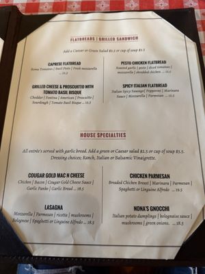 Menu photo 1 Scuzzi's 1604 San Antonio, TX