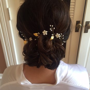 Lela Nguyen - My wedding hair by Lela...it was a piece of art.   So clean and sophisticated updo...I was so happy with the front too - Makeup Artists Near Me - San Francisco, California